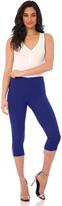 Rekucci Women's Ease into Comfort Slimming Seamed Capri w/Zipper Detail