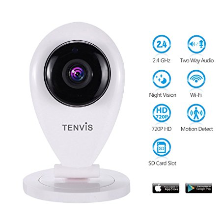 Baby Monitor with Camera - Tenvis Wireless Baby Monitor Night Vision IP Camera 2 Way Baby Monitoring Camera with Video, Baby Monitor for iPhone iPad Android Smart Phone and Tablets