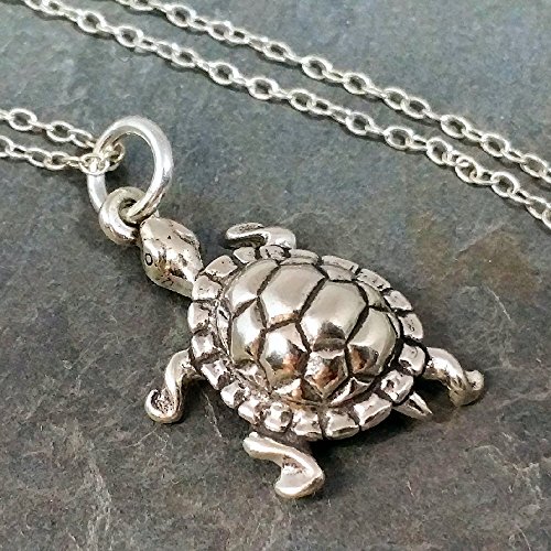 Box Turtle Necklace - 925 Sterling Silver