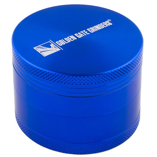 Golden Gate Grinders 2 Inch #1 Best Rated Ultimate Herb Grinder 4-piece Anodized Aluminum (Blue, Medium)