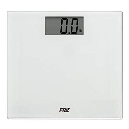 FRK Digital Bathroom Scale, Precision Digital Body Weight Scale with Large Platform, 400 Pounds, Battery Included, White