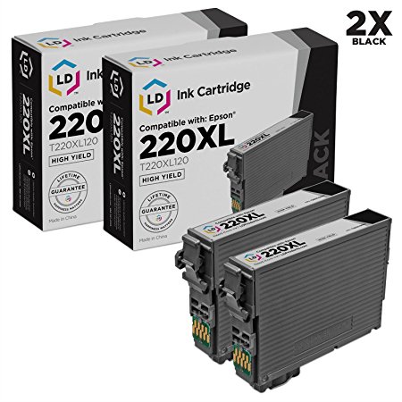 LD Products Remanufactured Ink Cartridge Replacement for Epson 220 ( Black , 2-Pack )
