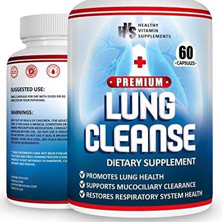 Lung Cleanse Capsules - Support Respiratory Health - Lung Detox & Expectoration - New Formula for Respiratory Support - Breathing Help Supplements for Lung Health - Extra deep Breathing (60 Capsules)