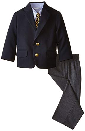 Nautica Boys' 4-Piece Suit Set with Dress Shirt, Tie, Jacket, and Pants