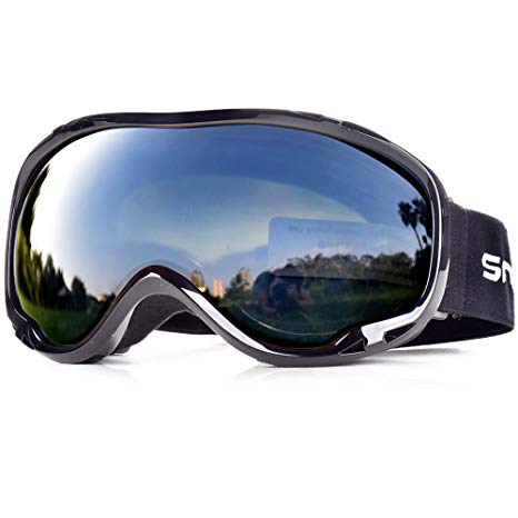 Snowledge Ski Snowboard Goggles with UV400 Protection, OTG Skiing Snowboarding Goggles of Dual Lens with Anti Fog for Men, Women,Helmet Compatible