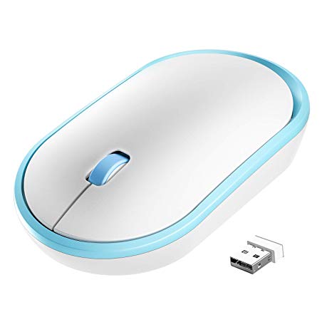 Wireless Mouse, TedGem 2.4G Portable Computer Mouse Symmetrical Design Optical USB Mouse Cordless Mouse Ergonomic Mouse with USB Receiver 3 Buttons Laptop Mouse for Windows MacOS PC Laptop (Blue)