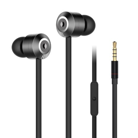 Earphones,TechRise Stereo Music Headset Earbuds with Mic,High Definition, in-ear, Tangle Free, Noise Isolating , Heavy Duty Bass for iPhone SE ,iPhone 6s ,iPhone 6s Plus, iPhone 6, 6 Plus, 5 5c 5s 4s iPad iPod Touch, Samsung Galaxy S7 S6 S5 S4 S3 Note 3 2 and More