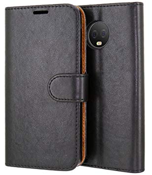 Case Collection Premium Leather Folio Cover for Motorola Moto G6 Plus Case Magnetic Closure Full Protection Design Wallet Flip with [Card Slots] and [Kickstand] for Motorola Moto G6 Plus Phone Case