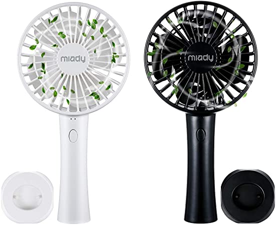 2-Pack Portable Handheld Fan 3 Speed Mini USB Desk Table Fan Personal Electric Small Fan for Travel Office Room Household Outdoor(Black White)