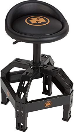 Northern Tool XL Series Oversized Adjustable Swivel Shop Stool with Backrest - Steel, 400-Lb. Capacity, 27 1/2 to 32in. Seat Height