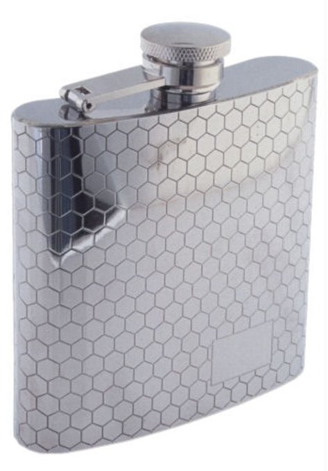 Colonel Conk Sunstar Model 1007 Rimless Flask with Honeycomb Pattern, 6 oz
