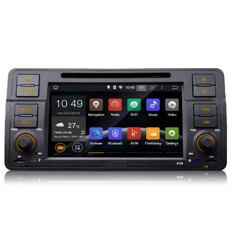 Eonon GA5150F In-Dash Car GPS Navigation Special for BMW 3 Series E46 M3 1998-2005 Car DVD Player Pure Android 4.4.4 Quad-core Receiver with 7 Inch Touchscreen