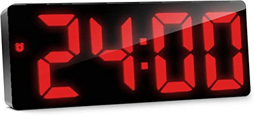 LED Digital Alarm Clock, Simple Design Desk Clock with Easy to Read Large Numbers, Adjustable Brightness, 12/24Hr