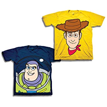 Disney Boys Toy Story Shirt - 2 Pack Toy Story Tees - Buzz Lightyear, Sheriff Woody, Rex Andy