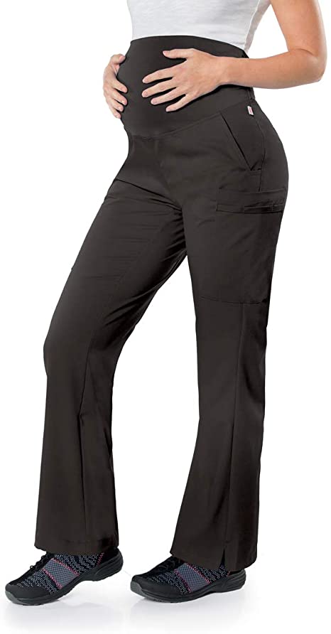 Landau Women's 5 Pocket, Modern Tailored Fit Maternity Waist Medical Scrub Pants 9399