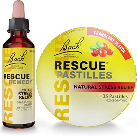 Rescue Holiday Gift Pack, Rescue Remedy Dropper 20mL Plus Bonus Rescue Cranberry Pastilles 1.7oz