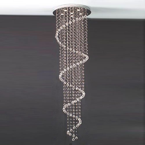 Modern Contemporary Chandelier "Rain Drop" Helix Chandeliers Lighting with Crystal Balls! H75"XW26"