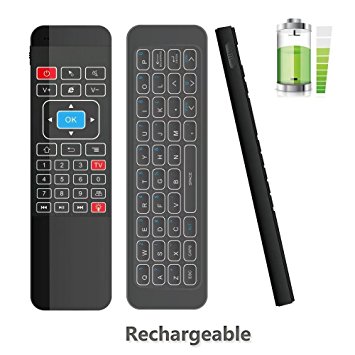 Tripsky P3 Backlit 6-axis 2.4GHz Mini Portable Wireless Air mouse Remote Control Keyboard, 3-Gyro   3-Gsensor for Google Android TV Box, IPTV, HTPC, Windows, MAC OS, PS3