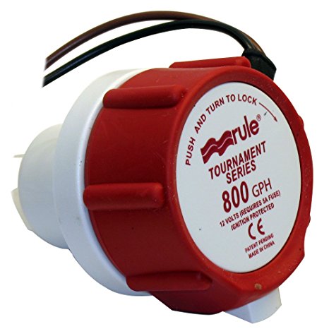 Rule 46DR Marine Rule 800 Replacement Motor for Tournament Series Livewell Pumps,White/Red