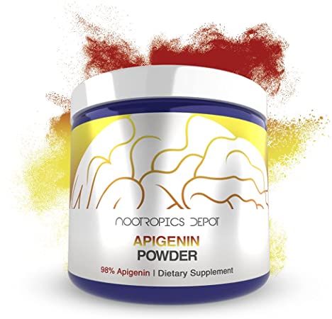 Apigenin Powder | 10 Grams | 50 Servings | &gt;98% Apigenin | Supports Healthy Stress Levels | Nootropics Depot