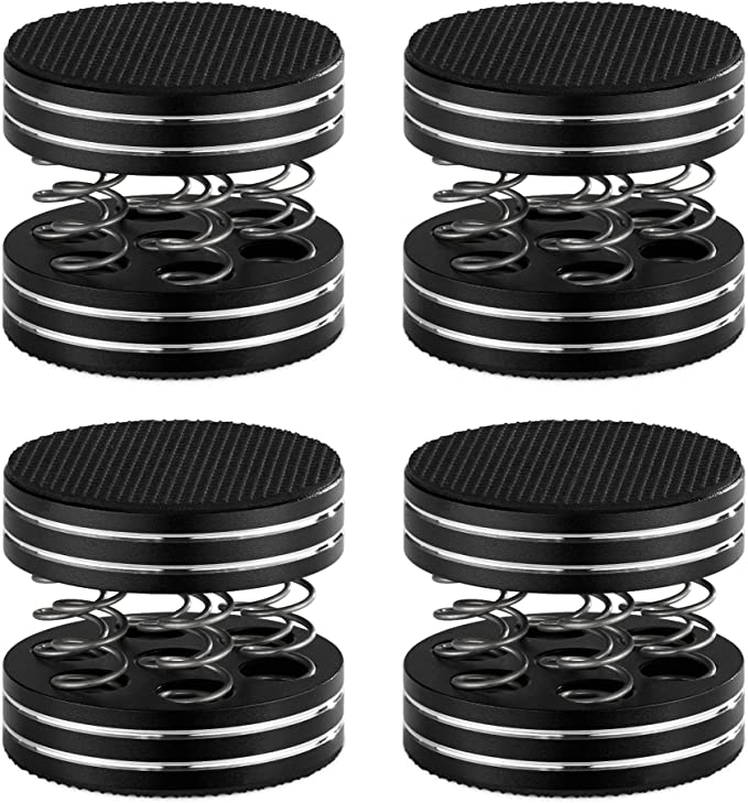 Navaris Speaker Isolation Feet - Pack of 4 Anti-Vibration Subwoofer Isolator Pads for Audio Equipment HiFi System Speakers Record Player Turntable