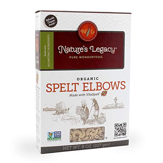 Nature's Legacy Organic White Spelt Elbow Pasta (Case of 12 - 8oz)
