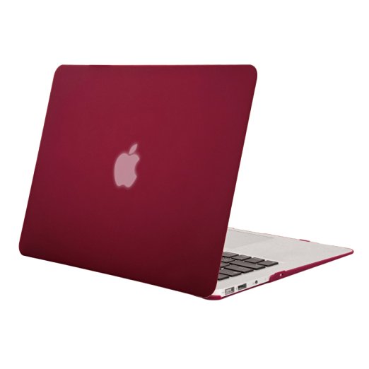 Mosiso Plastic Hard Case Cover for MacBook Air 11 Inch (Models: A1370 and A1465), Wine Red