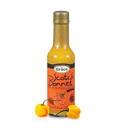 Grace Jamaican Scotch Bonnet Pepper Hot Sauce - Great As A Condiment As Well As Flavoring For Dishes & Soup, and more! - 4.08 oz (1 unit)