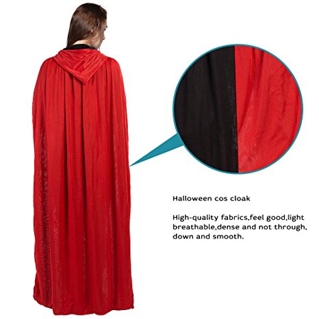 Hooded Cloak Cape Halloween Gothic Witch Cosplay Robe Costumes Cloak with Hood