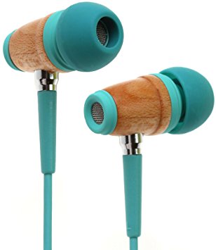 Symphonized Kids Volume Limited Premium Wood In-ear Noise-isolating Headphones|Earbuds|Earphones with Mic (Seafoam Green)