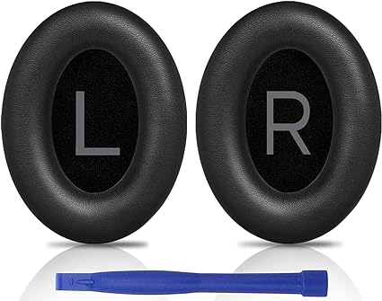 SOULWIT Professional Ear Pads Cushions Replacement for Bose QuietComfort 45 (QC45)/QuietComfort SE(QC SE) Over-Ear Headphones, Earpads with Softer Protein Leather, Noise Isolation Foam (Black)