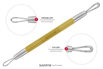 Suvorna Skinpal s95 Whitehead & Blackhead Remover, Cleaner & Comedone Extractor 2in1. Made with Dermatologist Grade Surgical Steel. Approved by Best aestheticians, Comes with Product guide & Warranty.