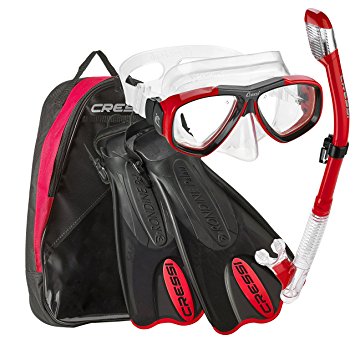 Cressi Palau Mask Fin Snorkel Set with Snorkeling Gear Bag