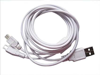 iFlash® 6ft Extra Long Dual Micro USB / Mini USB Splitter Cable - Charge up two Devices (One Micro and One Mini USB) - Ideal for MicroUSB or MiniUSB Smartphones Such As Android, BlackBerry, HTC, Samsung... Mobile Phones, mp3 players, Digital Cameras, GPS, and Many More (White Color)
