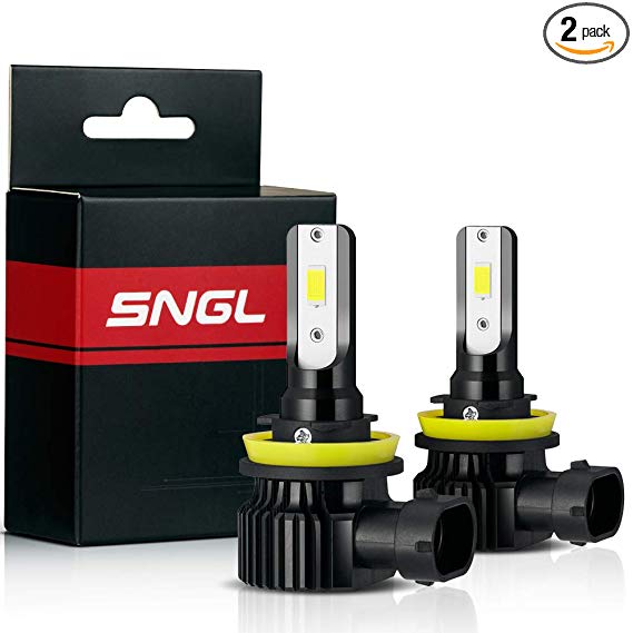 SNGL H16 Type 2 LED Fog Light bulbs 6000K Xenon White Super Bright Max 84W 5,200LM High Power for Fog lights or DRL (Pack of 2)