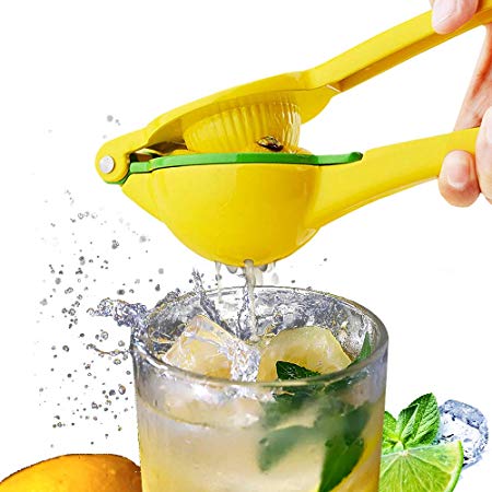 Lemon Citrus Squeezer Juicer Manual - 2 in 1 Lime Juicer Hand Citrus Press Juicer - Premium Quality Kitchen Tool, Yellow