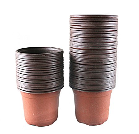 Truedays® 4" Plastic Flower Seedlings Nursery Pot/pots , 100 Pack