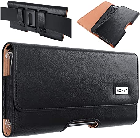 BOMEA Galaxy Note 10 Holster, Galaxy S7 Edge Belt Case, Premium Cell Phone Belt Holster Case with Belt Clip and Loop Pouch Cover for Samsung Galaxy Note 10 (Not 10  Plus) (Fits Phone with Case on)
