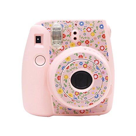 Elvam Fujifilm Instax Mini 9 / Mini 8 / Mini 8  Instant Camera Decorative Sticker / Camera Decor Sticker for Fujifilm Instax Mini 9 / Mini 8 / Mini 8  Instant Camera - Pink Flower