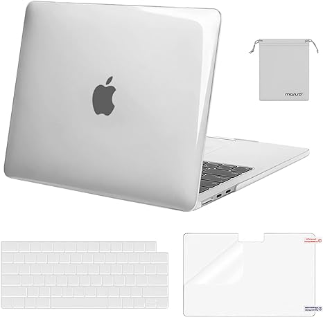 MOSISO Compatible with MacBook Air 13.6 inch Case 2022 2023 Release A2681 M2 Chip with Liquid Retina Display Touch ID, Plastic Hard Shell&Keyboard Cover&Screen Protector&Storage Bag, Crystal Clear