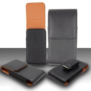 Importer520 (TM) Design Vertical PU Leather Pouch Belt Clip Loop Magnetic Closing Holster Carrying Case For Apple iPhone 5S / iPhone 5 / iPhone 5C Sprint, Verizon, AT&T Wireless - BVP-BC2-IPH5(P)