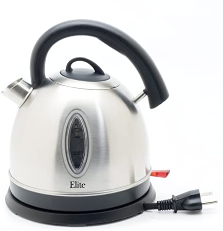 Elite Platinum EKT-6863 Maxi-Matic 1 2/3 Liter Cordless Water Kettle, Stainless Steel