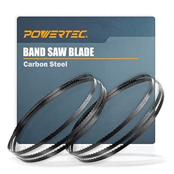 POWERTEC 72 Inch Bandsaw Blades, 3/8" x 6 TPI Band Saw Blades for Wen 3962 and Delta 28-140 10" Band Saw for Woodworking, Replacement for Wen BB7237 Woodcutting Bandsaw Blade, 2 Pack (13315-P2)