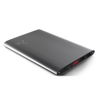 Solove A8 Titan Ultra Slim 20000 mAh Metallic Power Bank, Dual Port, Powerful 3.1A Fast Charging, Universal Compatible Compact Portable Charger / External Battery Pack (Gray)