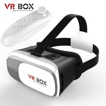 Morjava VR BOX 2nd 3D VR GLASS Head Mount Virtual Reality 3d Video Glasses for 4~6'' Android iOS Smartphones 3d Movies Google Cardboard with Bluetooth Joystick Game Controller