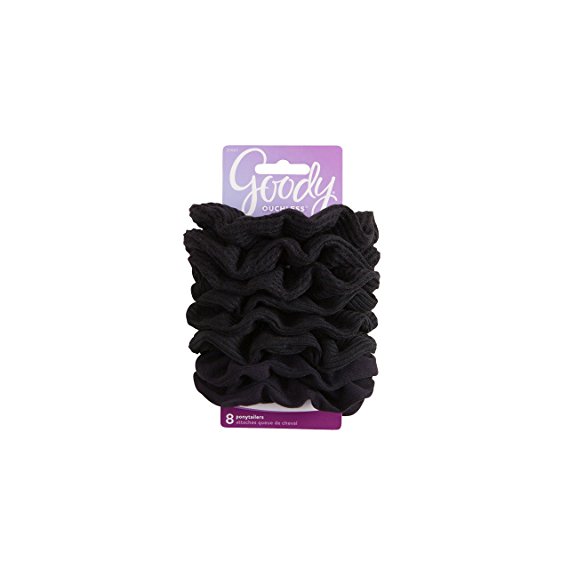 Goody Ouchless Hair Scrunchie, 8 count, Black