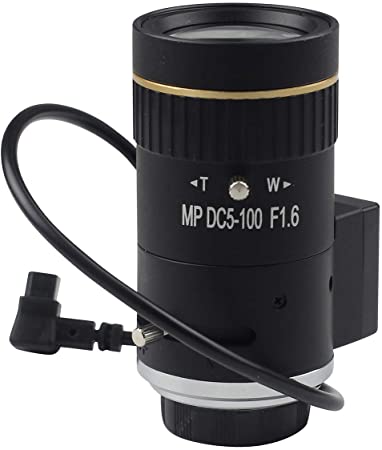 Vanxse 5-100mm 5MP 1/3 Auto-iris Varifocal Lens Cs-Mount Dc Drive 1/3 Inch F1.6 for Box CCTV Security Camera Network IP Camera