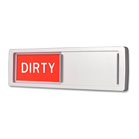 Premium Dishwasher Magnet Clean Dirty Sign, iRush Non-Scratching Backing / 3M Sticky Tab Adhesion, Sliding Indicator Works for Dishwashers, Reminder Tells Whether Dishes Are Clean or Dirty - Silver