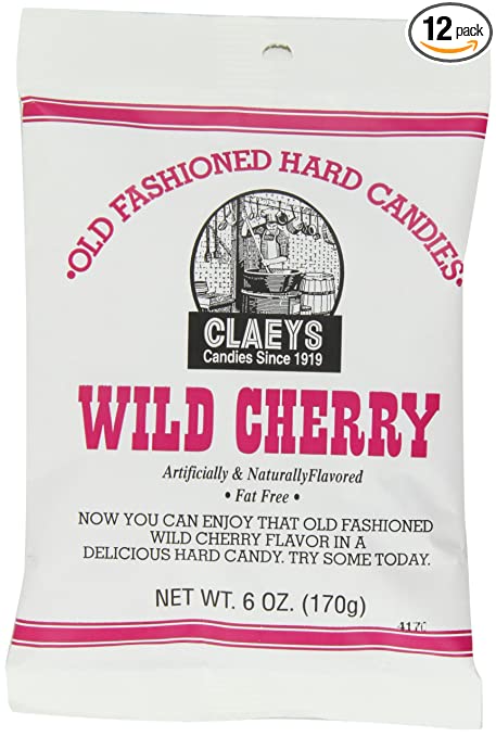 Claey's Wild Cherry Drops, 6-Ounce Packages (Pack of 12)