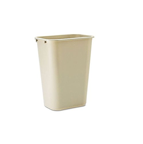 Rubbermaid Commercial Products FG295700BEIG Plastic Desk side Wastebasket, 41-1/4 quart (Pack of 12)